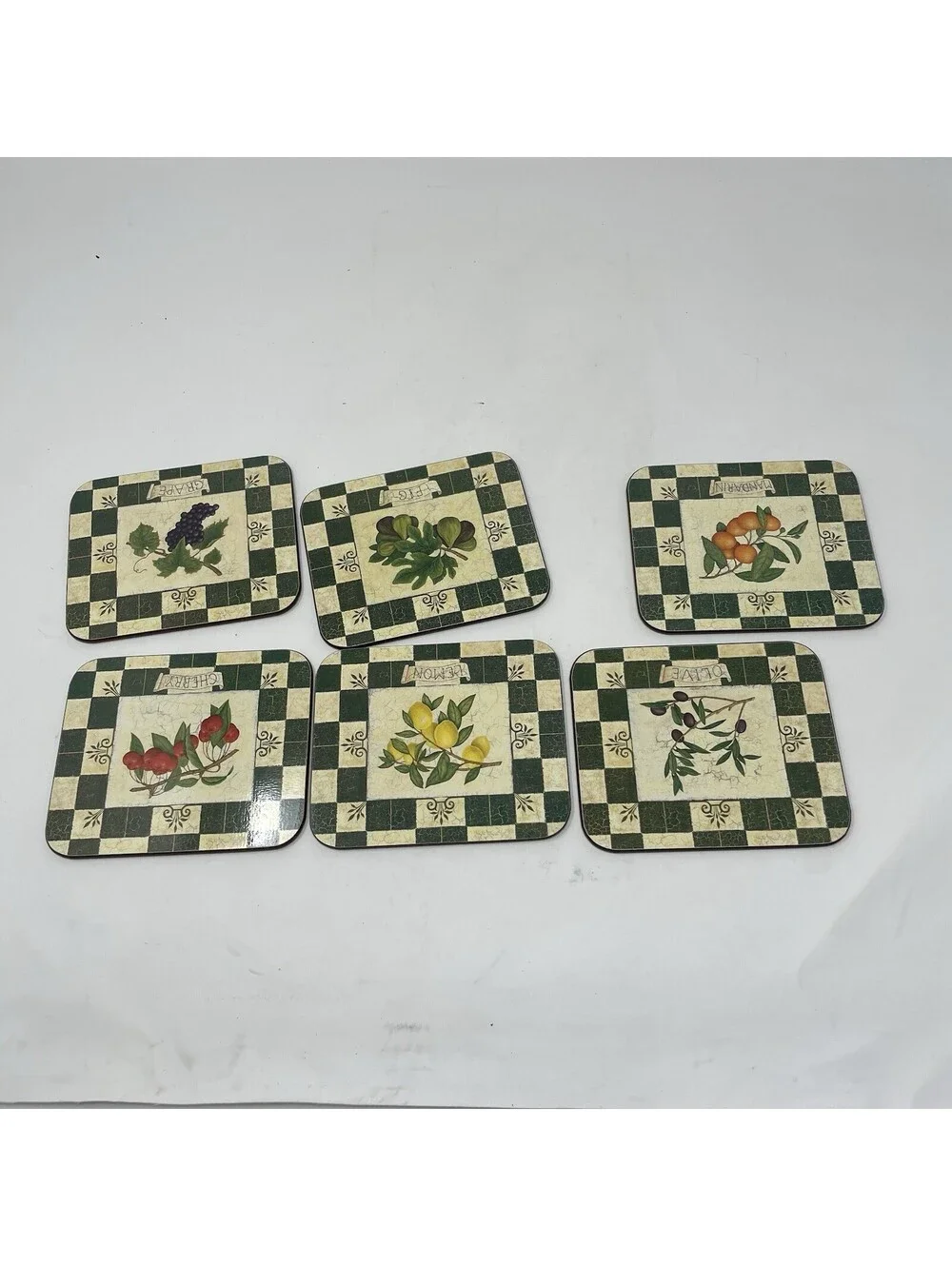 Set of 6 Jason - New Zealand - European Fruit  Cork Backed Coasters